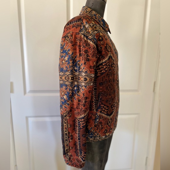 Urban Outfitters Quilted Printed Jacket NWT Choc Brown Size S - Picture 6 of 13